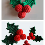 Holly Decoration Free Crochet Pattern