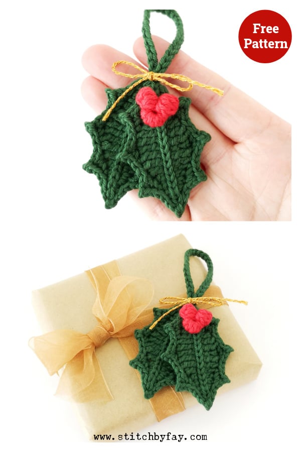 Holly Leaf Ornament Free Crochet Pattern