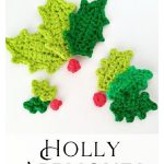 Holly Leaf and Berry Appliques Free Crochet Pattern