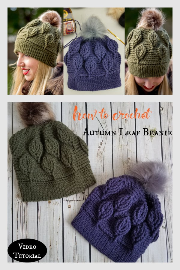 How to Crochet Autumn Leaf Beanie Video Tutorial