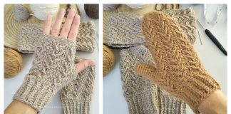 Hygge Arrow Fingerless Gloves & Mittens Free Crochet Pattern