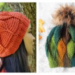 Leaf Stitch Beanie Hat Crochet Patterns