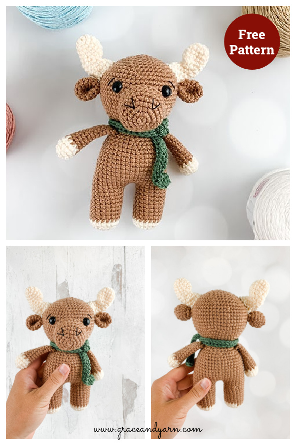 Mini Amigurumi Moose Free Crochet Pattern