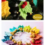 Rainbow Holly Garland Crochet Pattern