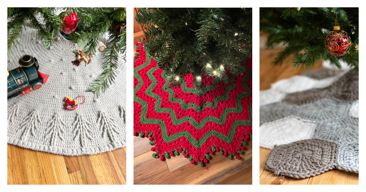 Chunky Bobble Christmas Tree Skirt Free Crochet Pattern