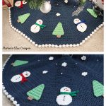 Snowman Tree Skirt Free Crochet Pattern