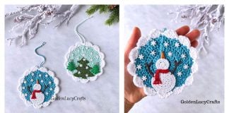 Winter Christmas Ornaments Free Crochet Pattern