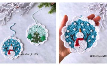 Winter Christmas Ornaments Free Crochet Pattern