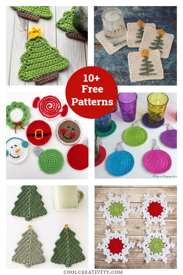 10+ Christmas Coasters Free Crochet Patterns 