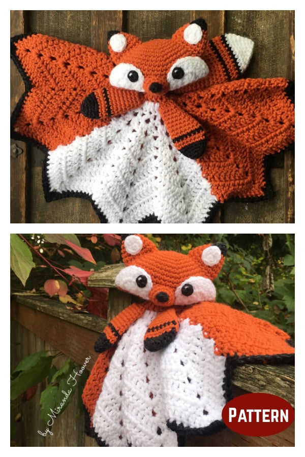 Acorn the Fox Lovey crochet pattern