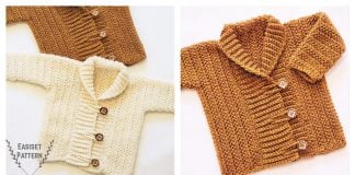 Baby Boy Shawl Collar Cardigan Free Crochet Pattern