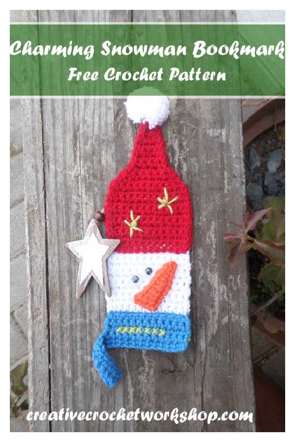 Charming Snowman Bookmark Free Crochet Pattern