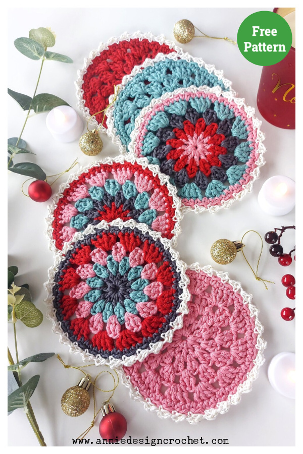 Christmas Coaster Free Crochet Pattern