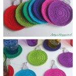 Christmas Ornament Coaster Free Crochet Pattern