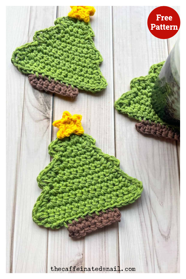 Christmas Tree Coaster Free Crochet Pattern