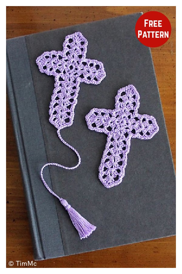Cross Bookmark Free Crochet Pattern