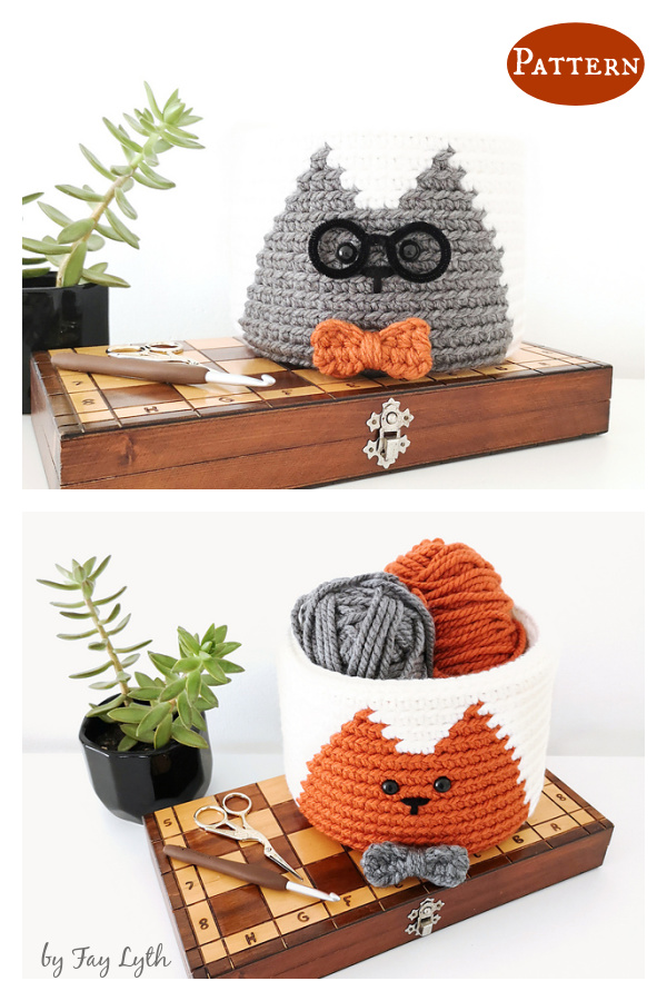 Dapper Cat Basket Crochet Pattern