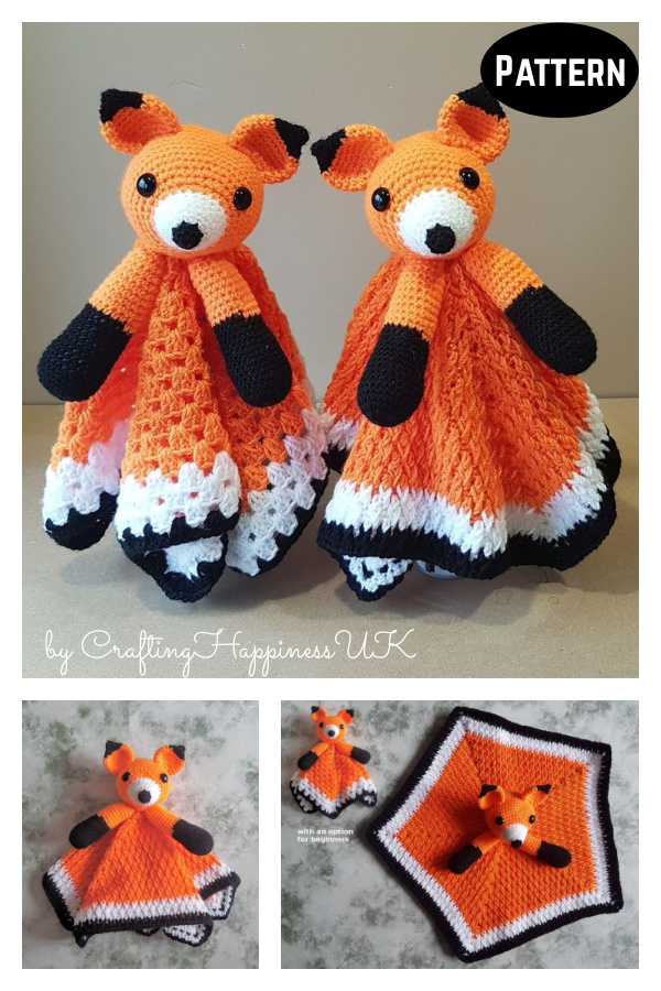 Fox Lovey Security Blanket Crochet Pattern 
