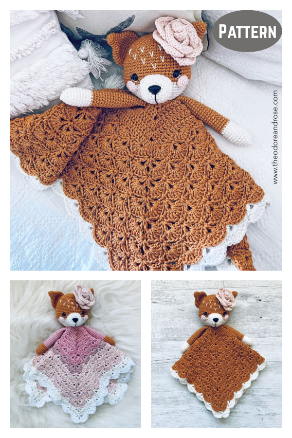 Fox Lovey Security Blanket Crochet Pattern