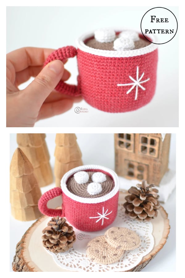 Hot Chocolate Mug and Cookies Amigurumi Free Crochet Pattern