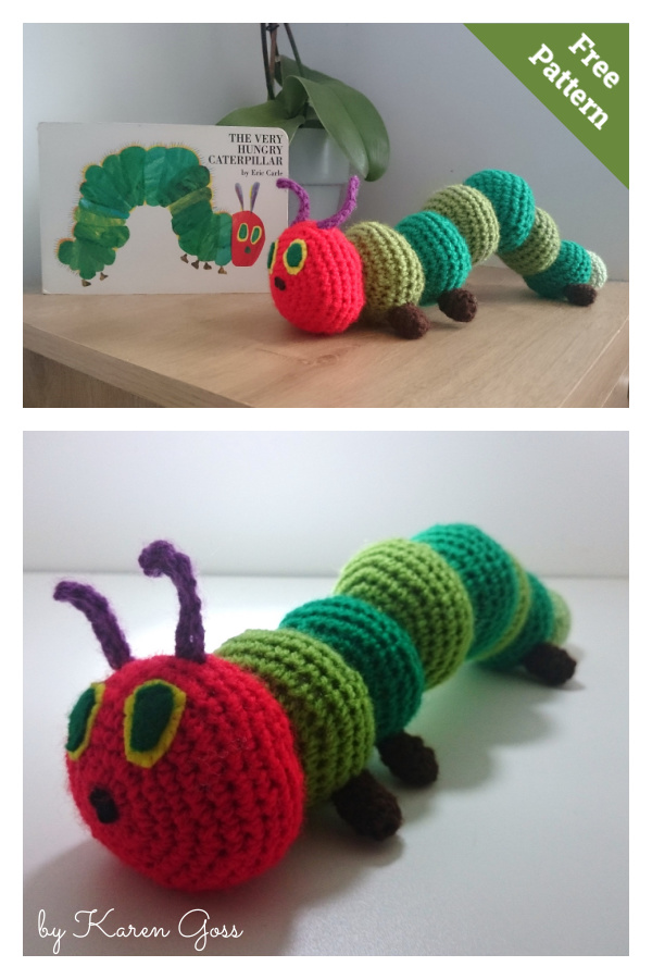 Hungry Caterpillar Inspired Soft Toy Free Crochet Pattern