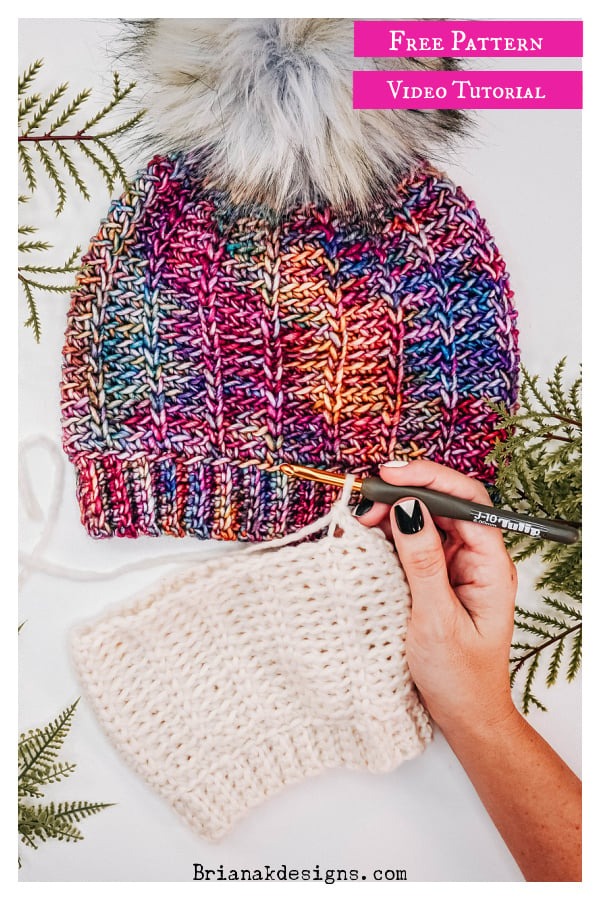 Juniper Knit-Look Hat Free Crochet Pattern and Video Tutorial