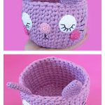 Kawaii Cat Basket Free Crochet Pattern