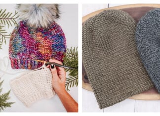 Knit Look Beanie Hat Free Crochet Pattern