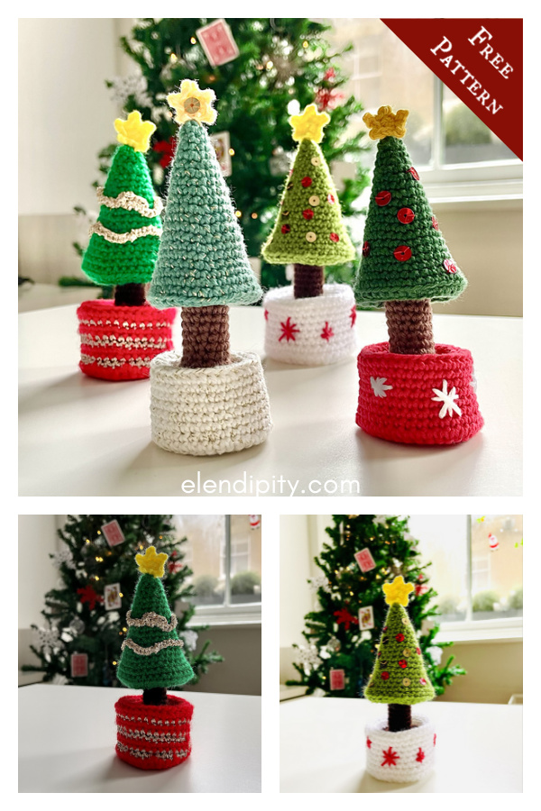 Little Christmas Tree with Pot Free Crochet Pattern