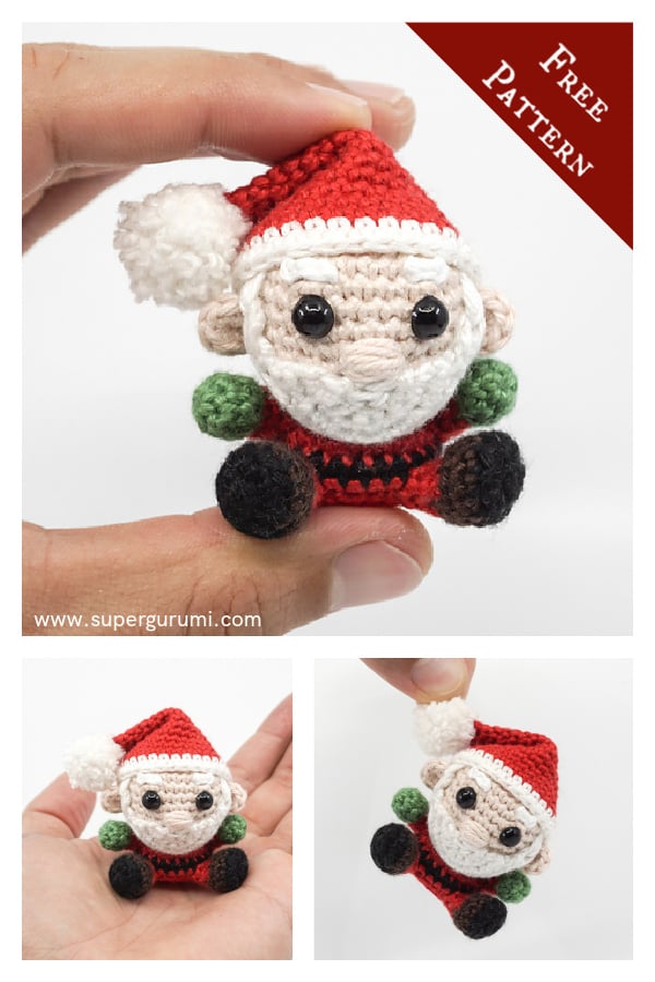 Mini Santa Claus Free Crochet Pattern and Video Tutorial