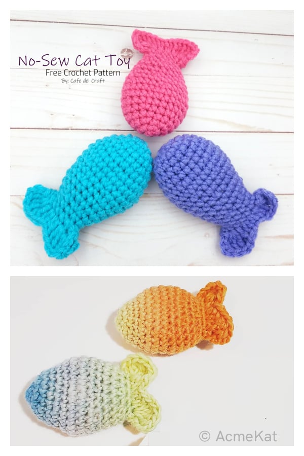 Fish Bone Cat Toy Free Crochet Pattern