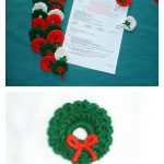 Pocket Wreath Paperclip Bookmark Free Crochet Pattern
