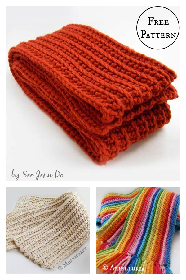 Ribbed Scarf Free Crochet Pattern