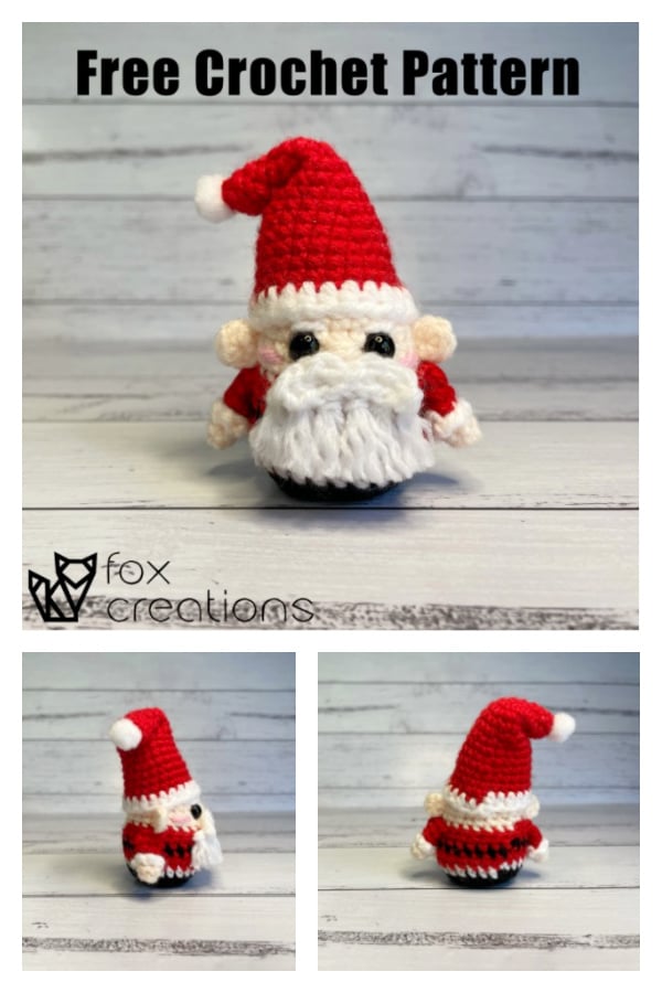 Mini Santa Claus Free Crochet Pattern and Video Tutorial