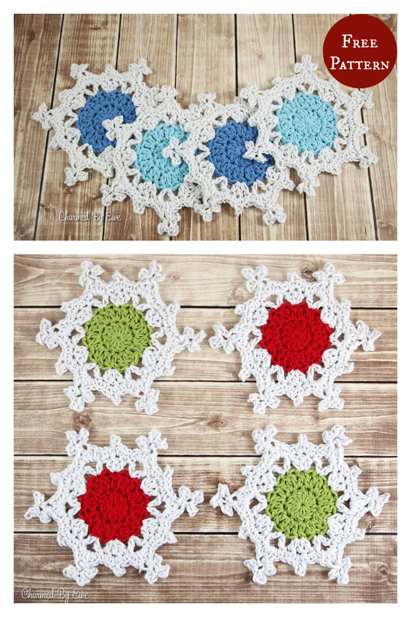 Snowflake Coasters Free Crochet Pattern