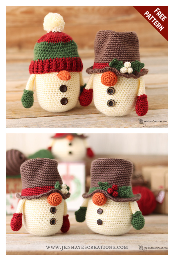 Snowman Gnome Free Crochet Pattern 