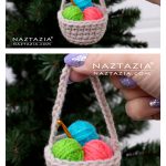 Yarn Basket Ornament Free Crochet Pattern and Video Tutorial