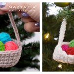 Yarn Basket Ornament Free Crochet Pattern
