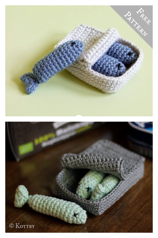 Amigurumi Sardines Cat Toy Free Crochet Pattern