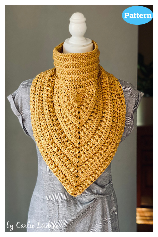 Ebb Tide Kerchief Cowl Crochet Pattern