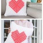 Granny Square Heart Pillow Free Crochet Pattern