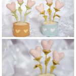 Hearts in Flowerpot Amigurumi Crochet Pattern