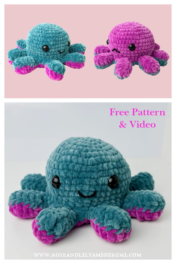 Reversible Octopus Free Crochet Pattern and Video Tutorial