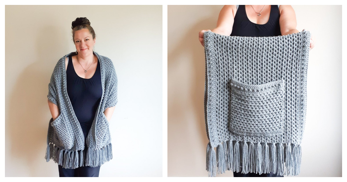 Sabrina Pocket Wrap Free Crochet Pattern