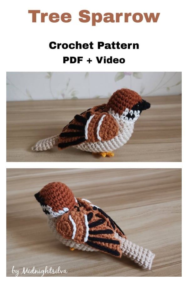 Tree Sparrow Bird Crochet Pattern