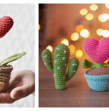 Valentine Heart Plants Crochet Pattern