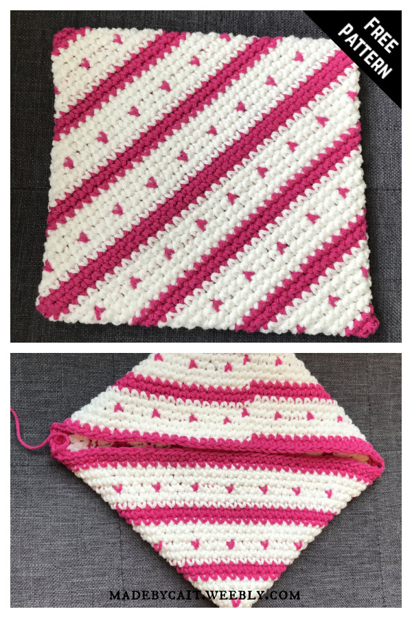 Valentines Day Pot Holder Free Crochet Pattern