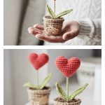 Valentine’s Day Red Heart Plant in a Pot Crochet Pattern