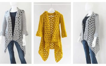 Asymmetrical Waterfall Cardigan Free Crochet Pattern