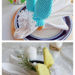 Easter Bunny Ear Napkin Ring Free Crochet Pattern